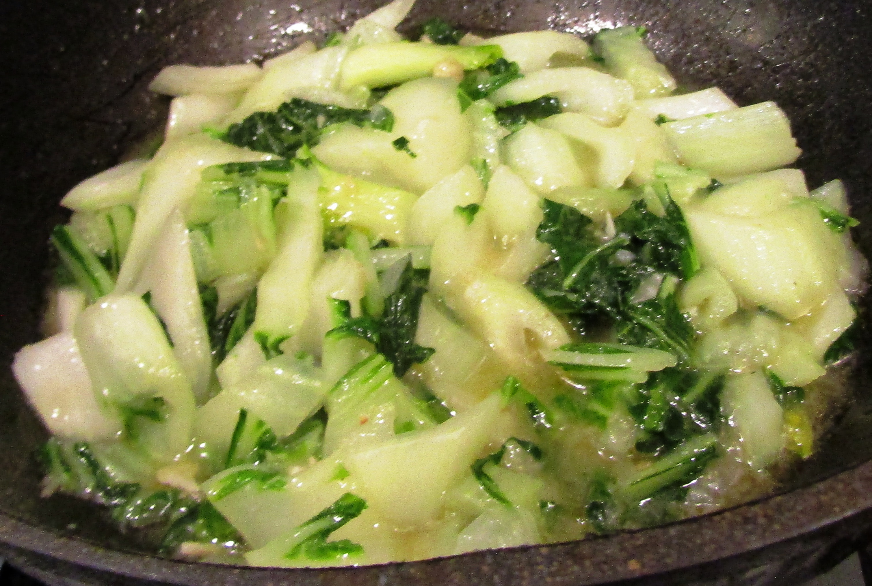Stir-Fried Garlic and Ginger Bok Choy Recipe