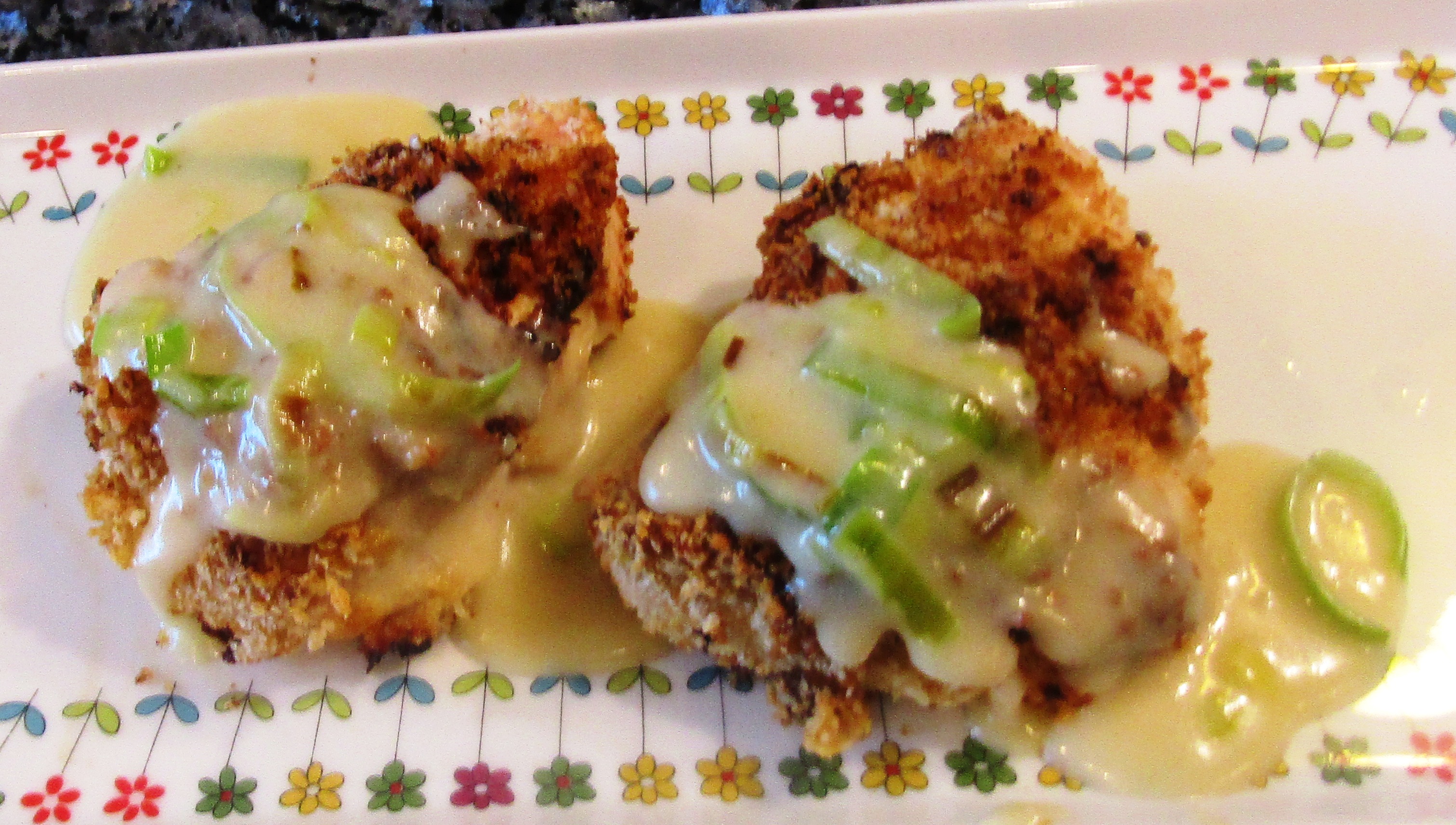 Air Fryer Irish Mustard Chicken with Leek Sauce, 